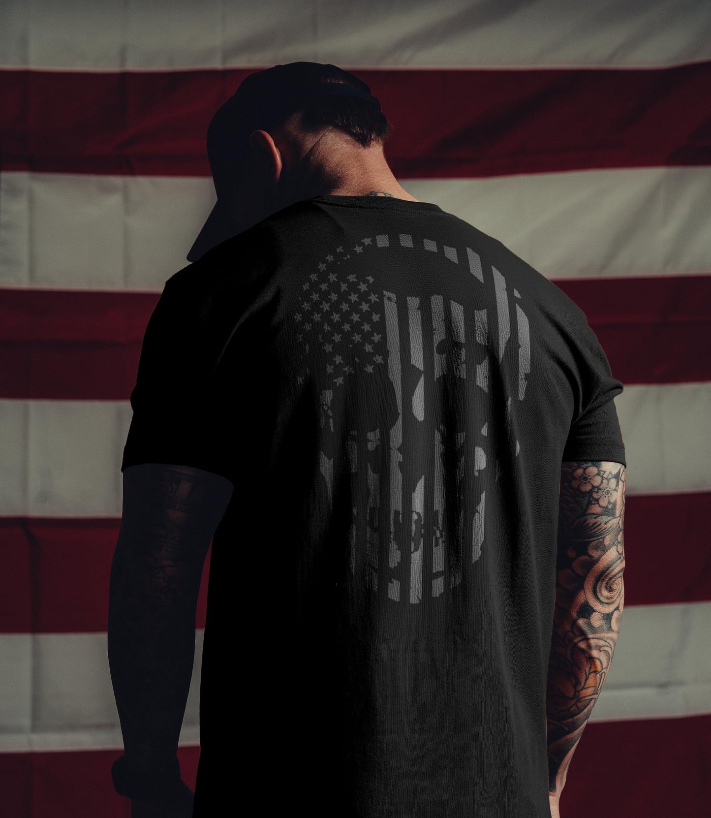Gymreapers American Reaper Moisture Wicking T-Shirts for Men - Workout Gym Shirts - Running Athletic Tees & Dry Fit Tshirt Black