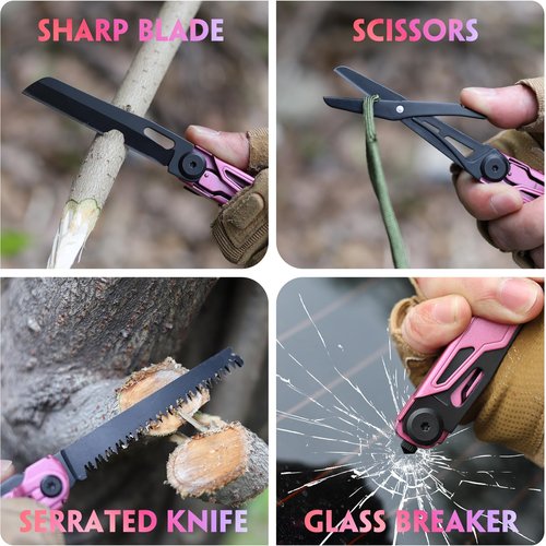 Self Defense Pocket Knife for Women - Stocking Stuffers for Women, Pink Self Defense Knife - Pocket Knives for Woman - Gifts for Woman Wife Mom Girlfriend, Mothers Day Gifts