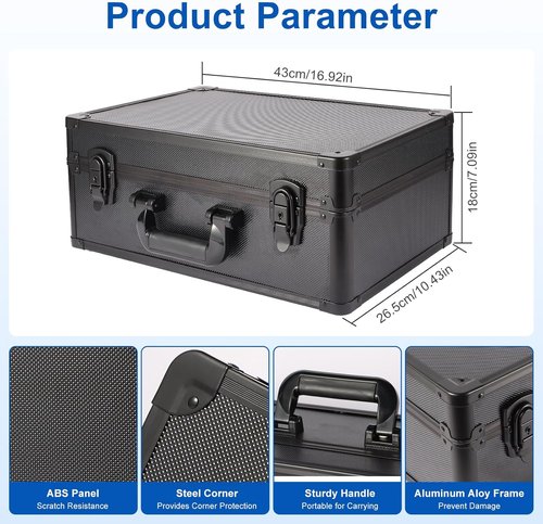 EcoVibe Graded Card Case - Durable Aluminum Alloy Storage Box with Carry Handle | Fits PSA, TCG, BGS, SGC Slabs