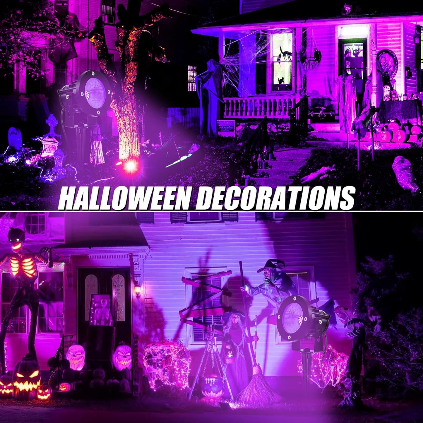 20W Waterproof Black Light Spotlight - UV Blacklight for Glow Parties & Halloween (2 Pack)