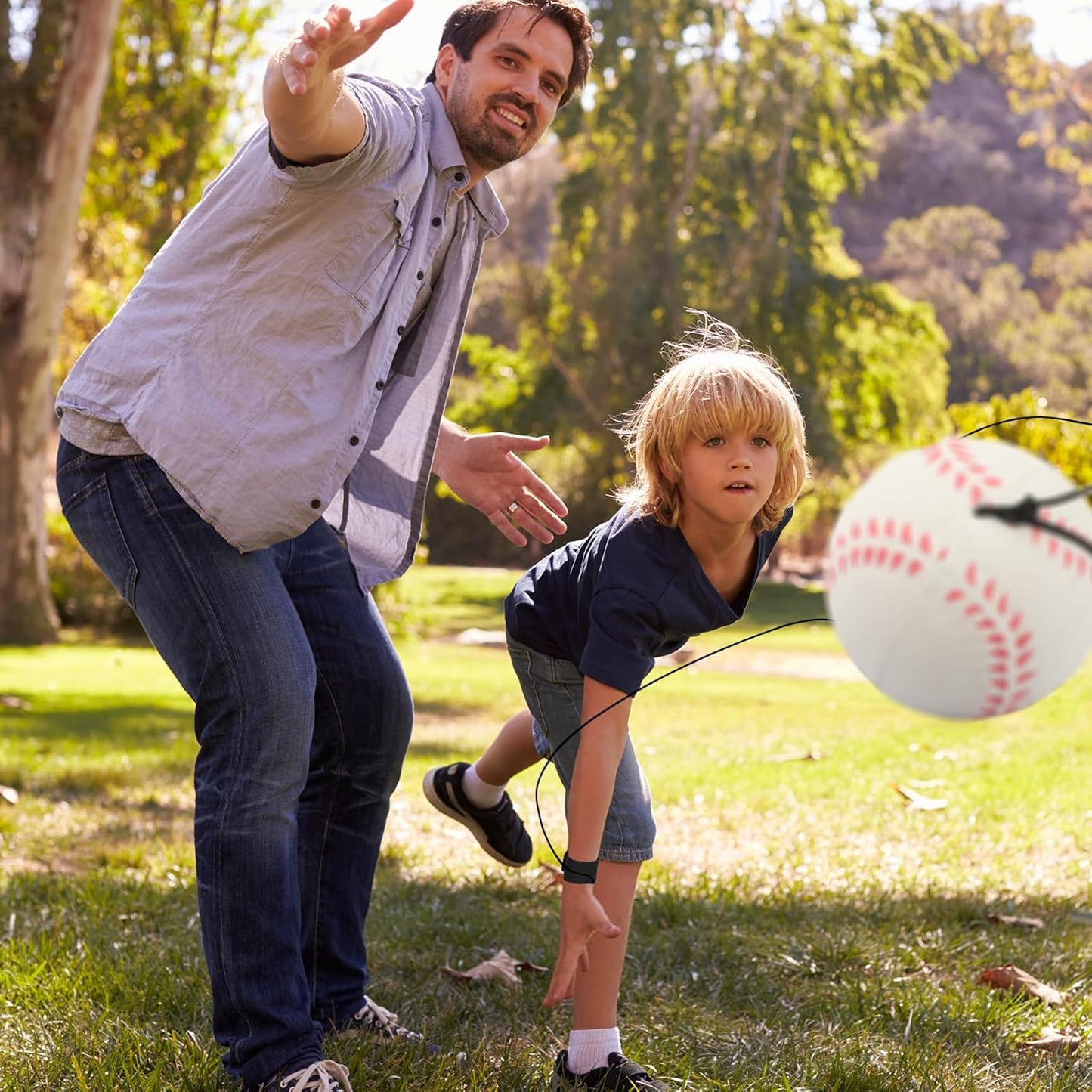 SAYAYA Wrist Return Ball - 2.36 Inches Rebound Sport Balls for Baseball, Soccer & Tennis | Fun Exercise for Kids & Adults