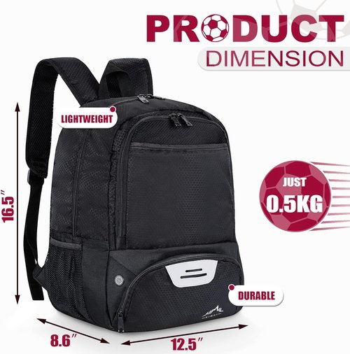 Himal Outdoors Soccer Backpack - Versatile Sports Bag with Cleat Compartment for Football & Volleyball