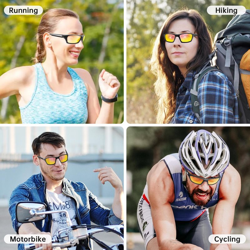 DoouBao Sports Folding Sunglasses, Polarized Sports Sunglasses for Men Women, Foldable Cycling Sunglasses with Case,Ultralight, UV Protection for Running Fishing Driving (Blue)