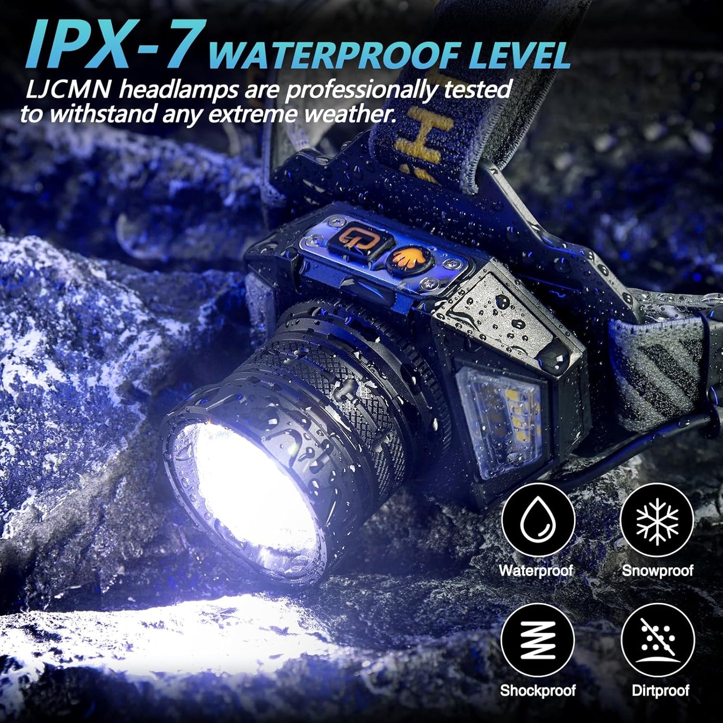 Skiennix LED Headlamp - 99,000 Lumen Rechargeable Light with 12 Modes & 90° Adjustable Beam | IPX7 Waterproof, 90-Hour Battery Life for Camping & Hiking