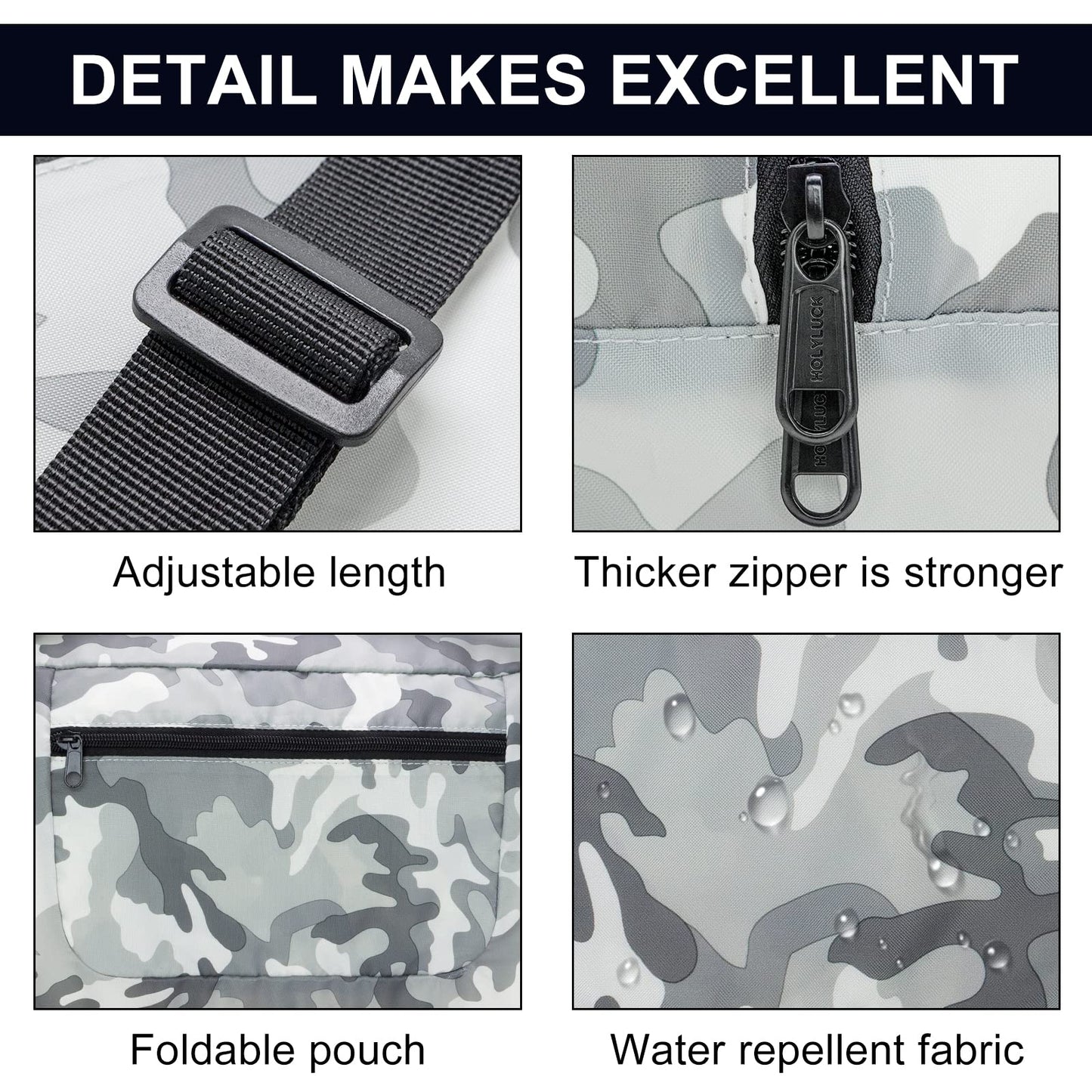 HOLYLUCK Foldable Travel Duffel Bag For Women & Men Luggage Great for Gym (arctic camo)
