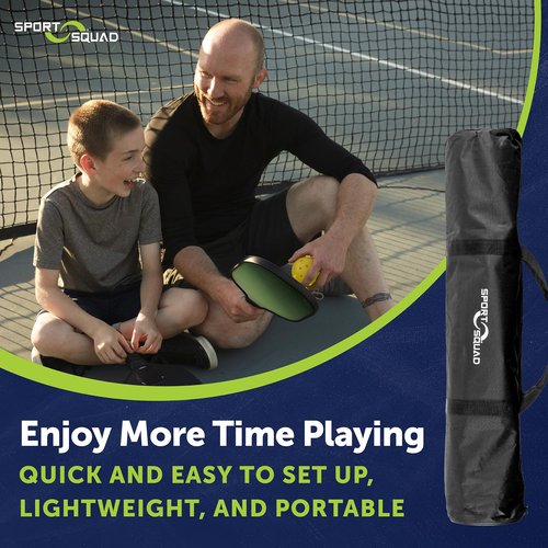 Sport Squad 10' Half-Court Pickleball Net - Easy & Quick Setup - Portable Pickleball Net For Dink & Singles Practice - Durable, Weather-Resistant Frame for Indoor & Outdoor Play - Storage Bag Included
