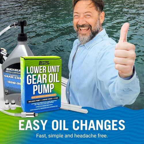 Lower Unit Gear Oil Pump - Quart Bottle Lube Transfer for Marine Transmission & Rear Differential Service
