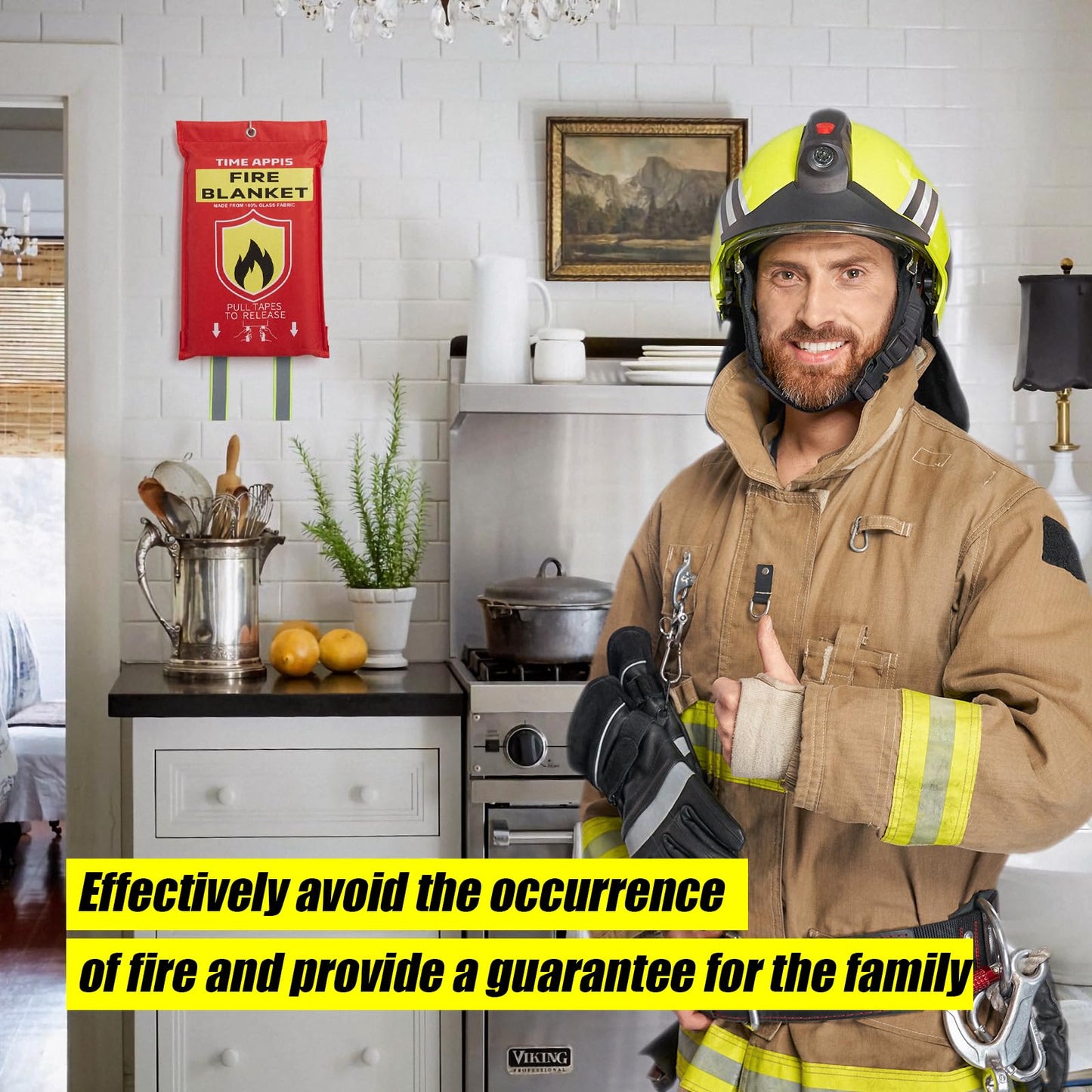 Fire Blanket, 4 Pack Emergency Fireproof Blankets for Home and Kitchen, 40''x40'' with Reflective Strips Heavy Duty Fiberglass Insulation Fireblanket, Emergency Survival Safety for Camping Car BBQ