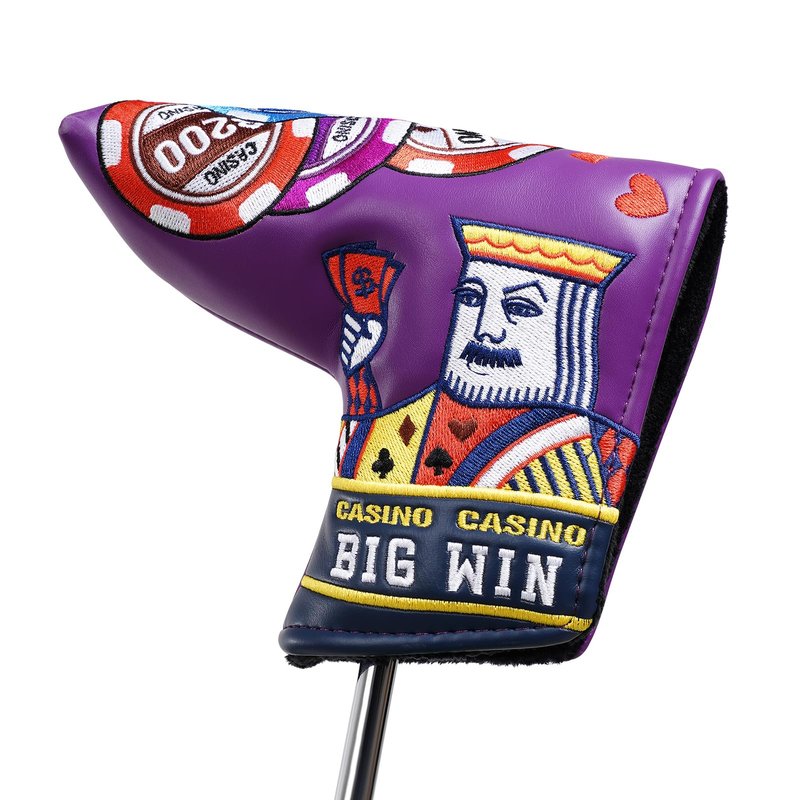 BIG TEETH Golf Putter Cover Magnetic Blade Putter Head Covers Purple Big Win Fits Most Blade Putter Club Protecter