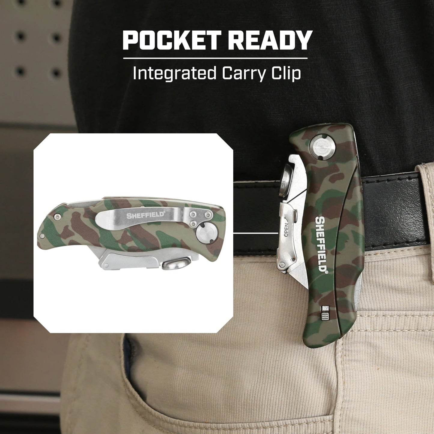 Sheffield Utility Knife with 5 Utility Knife Blade Storage Compartment