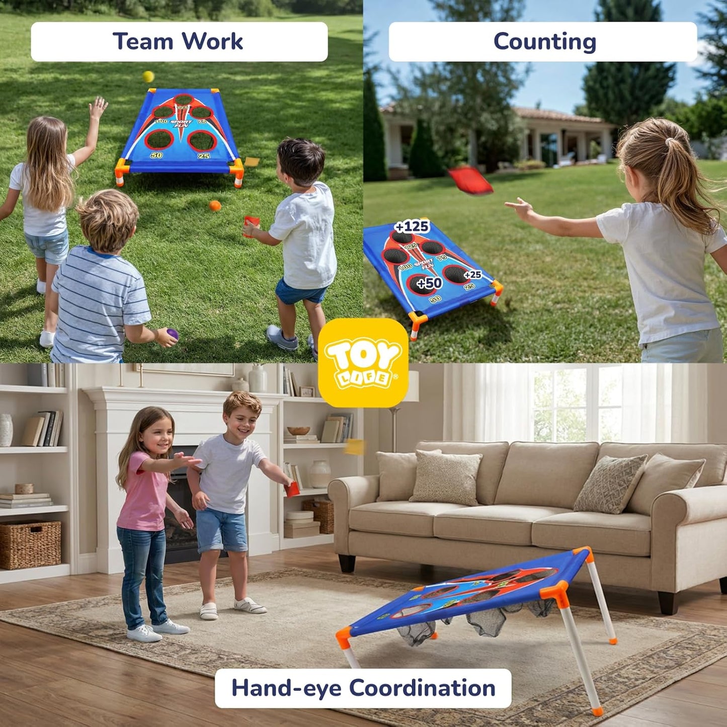 TOY Life Bean Bag Toss Game - Fun Outdoor Carnival Game for Kids Ages 4-8 | Perfect for Backyard Parties