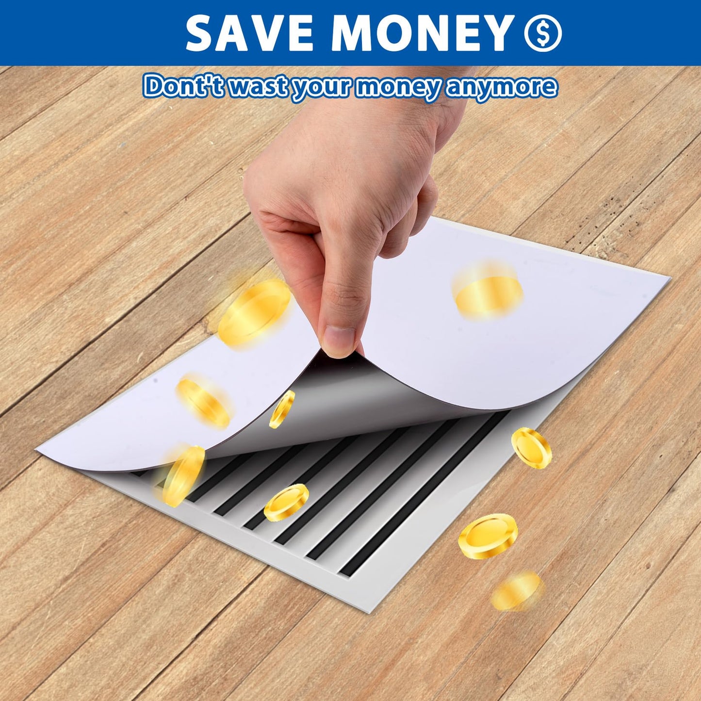 Grtard Strong Magnetic Vent Covers, 6 Pack Magnet Vent Cover, 5.5" X 12" Magnetic Vent Cover, Vent Magnetic Cover, Air Vent Covers for Home Ceiling, Magnetic Vent Covers for Ceiling, Floor, Wall