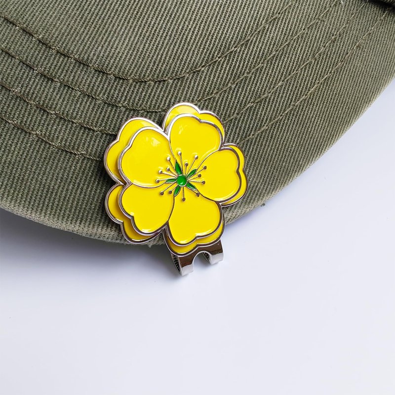 Eshan Golf Ball Marker and Magnetic Golf Hat Clip Set Flower Clover Shape Clips Markers Golf Bag Accessories Court Gift for Men Women Golfer (Flower)
