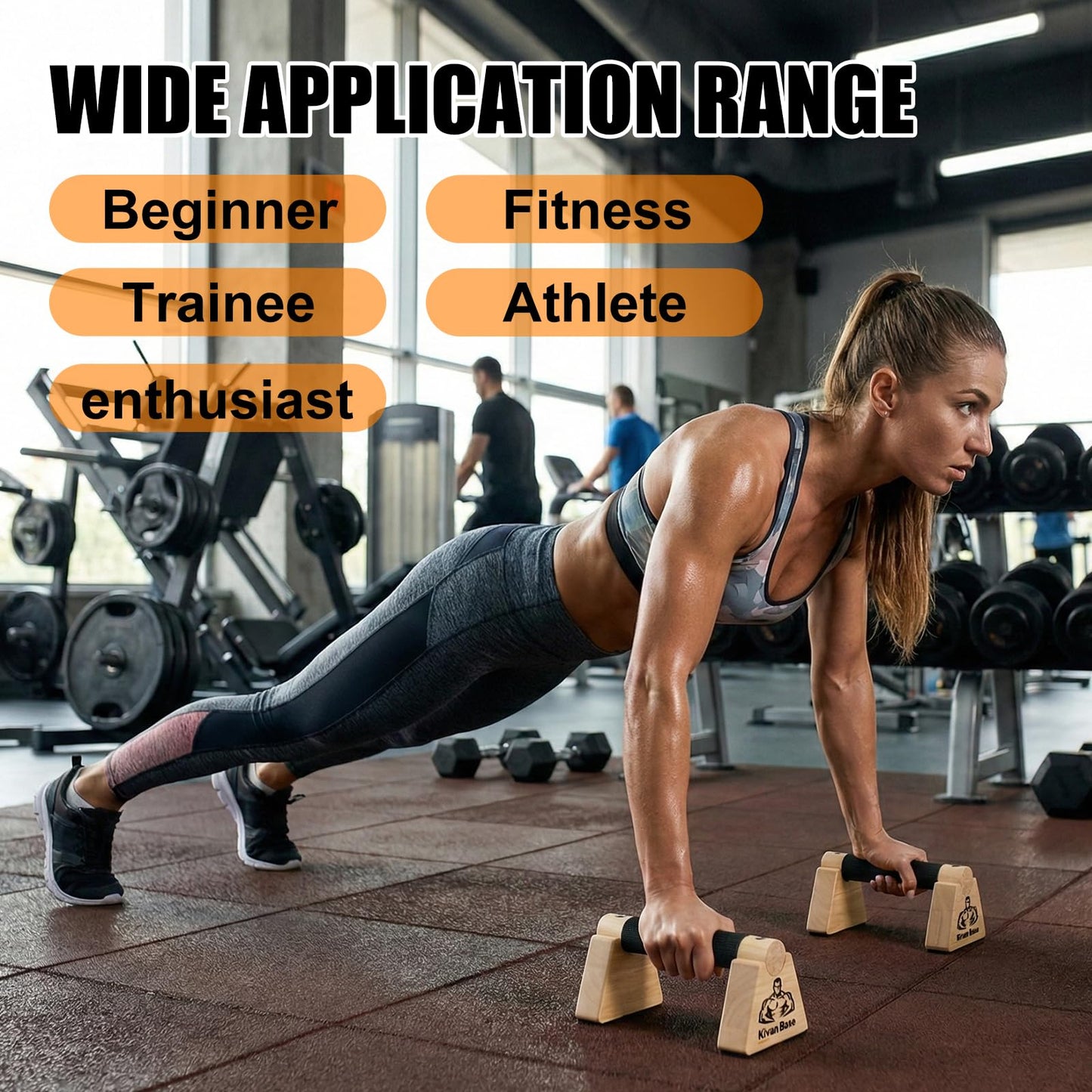 Wooden Push Up Bars, Parallettes Bars - Wooden Calisthenics Equipment for Handstand Training Push Up Bars & Calisthenics Bar Calisthenics Equipment for outdoor&home