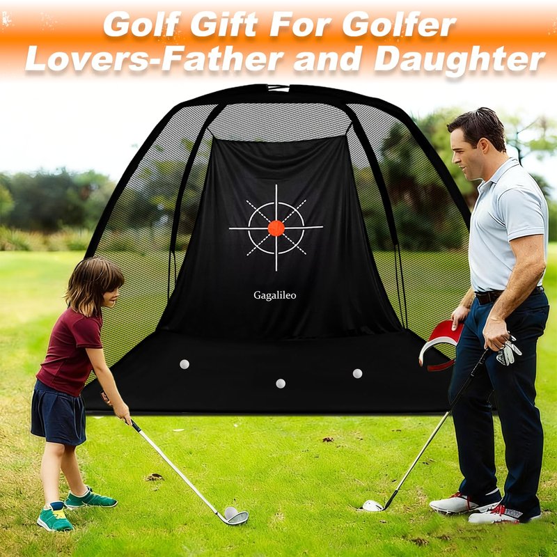 Gagalileo Golf Net: 8X6FT Training for Teens Beginners with Target Portable Indoor Outdoor Hitting Practice
