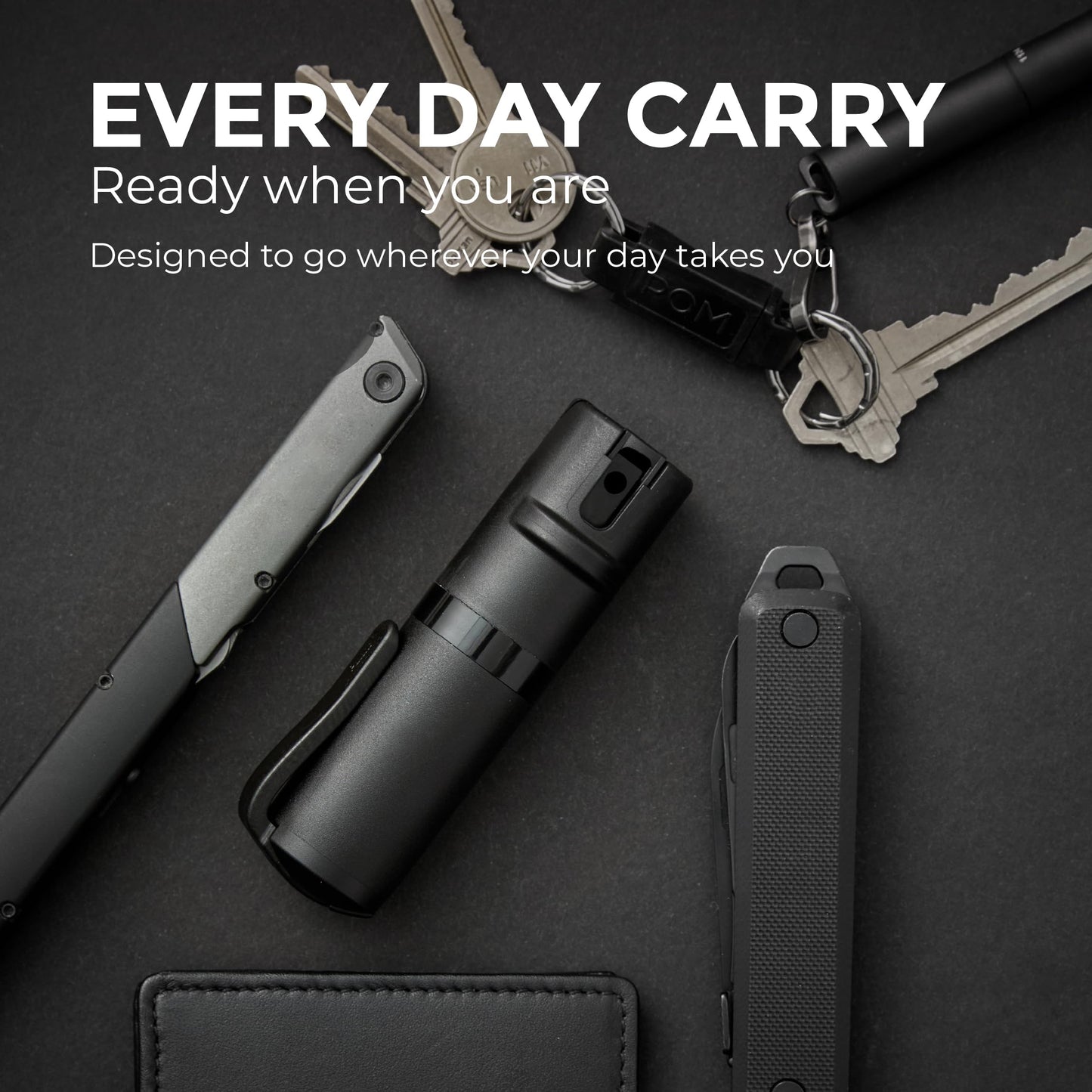 POM Pepper Spray Pocket Clip, Quick Flip Top Safety, Maximum Strength OC Formula with UV Marking Dye, Safe Compact and Tactical Design for Everyday Carry, 25 Bursts, 10 ft Range, 0.5 fl oz