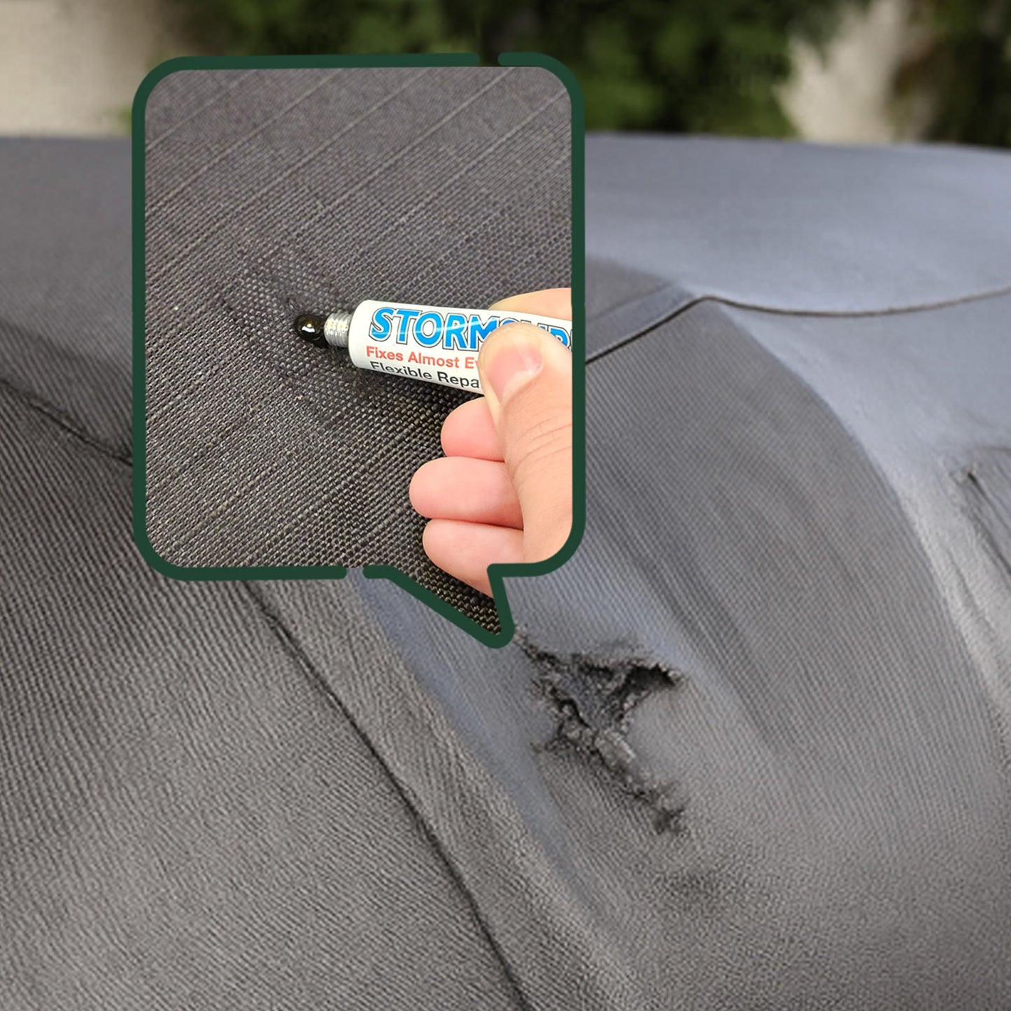 Black Car Roof Repair Kit - Repair Convertible Soft-Top Roof with a Waterproof Solution for Mend Tears and Holes