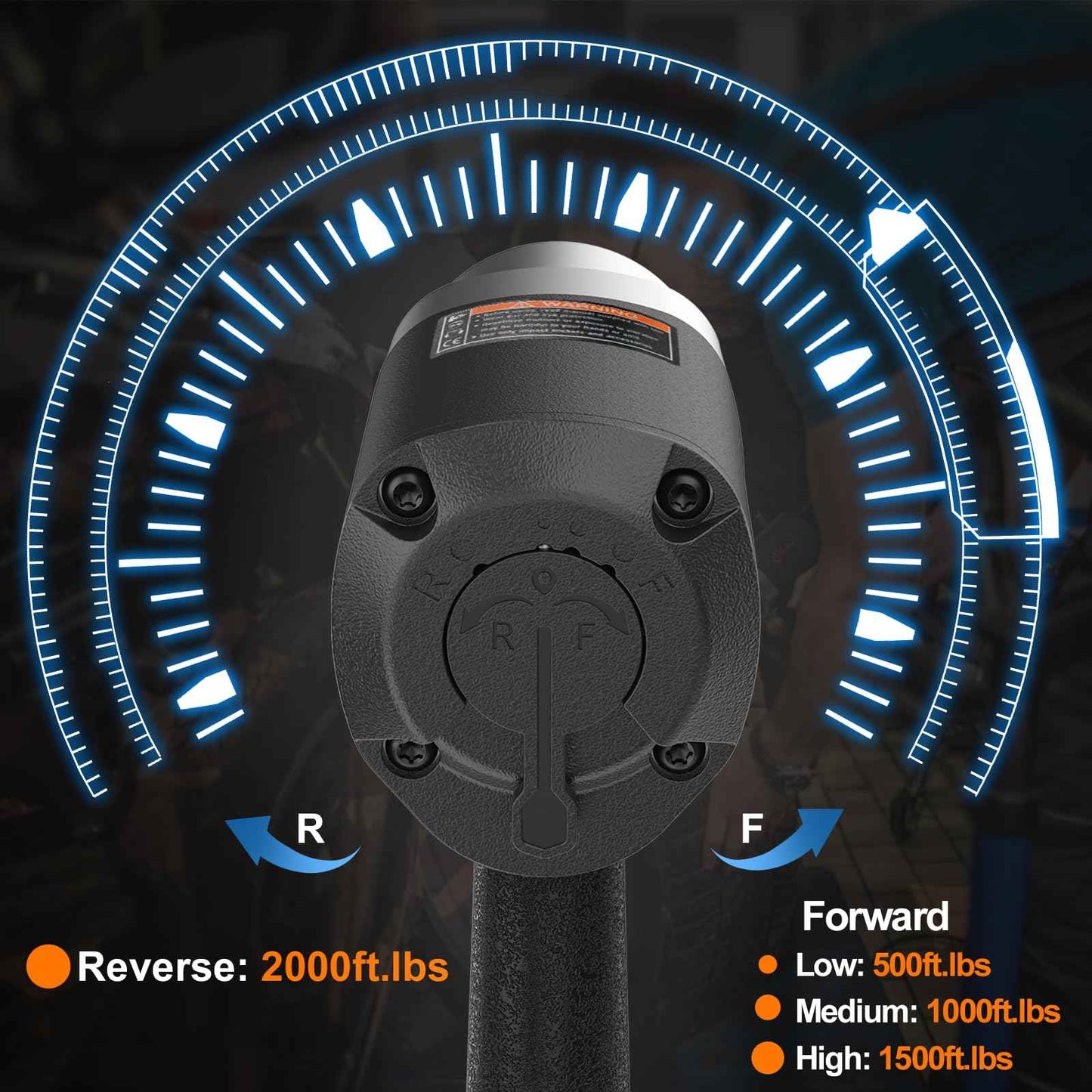 Trivd Frol Air Impact Wrench 1/2" - 1/2 Inch Impact Gun 1/2 Drive, 1500Ft-lbs, 8000RPM High Torque Impact Wrench, Weight 4.74 lb, 1/2 Air Impact Gun for Auto Repair, Tire Shop