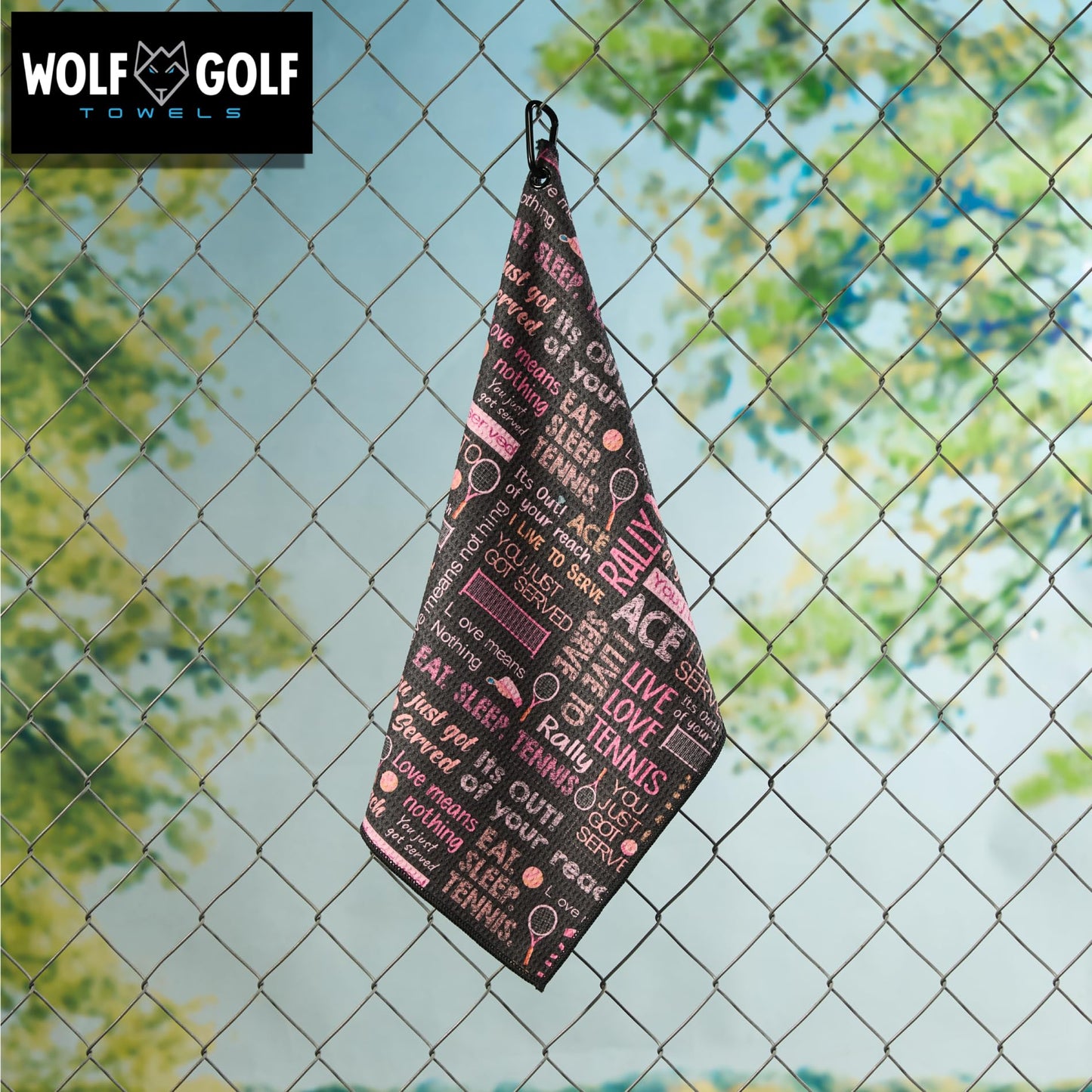 Wolf Golf Towels Tennis Towel for Women | Tennis Court Accessory | Tennis Gifts