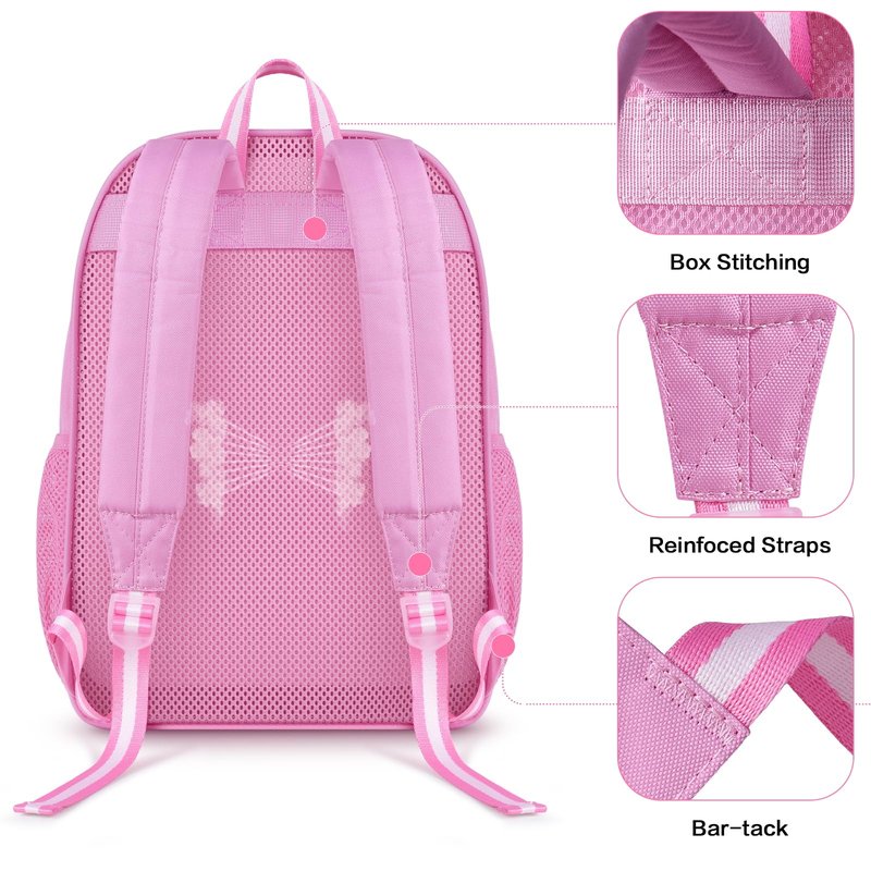 XOAOKO Mesh Backpack Heavy Duty See Through bookbag for College, Transparent Backpack for Beach, Swimming, Sports, Travel-Pink