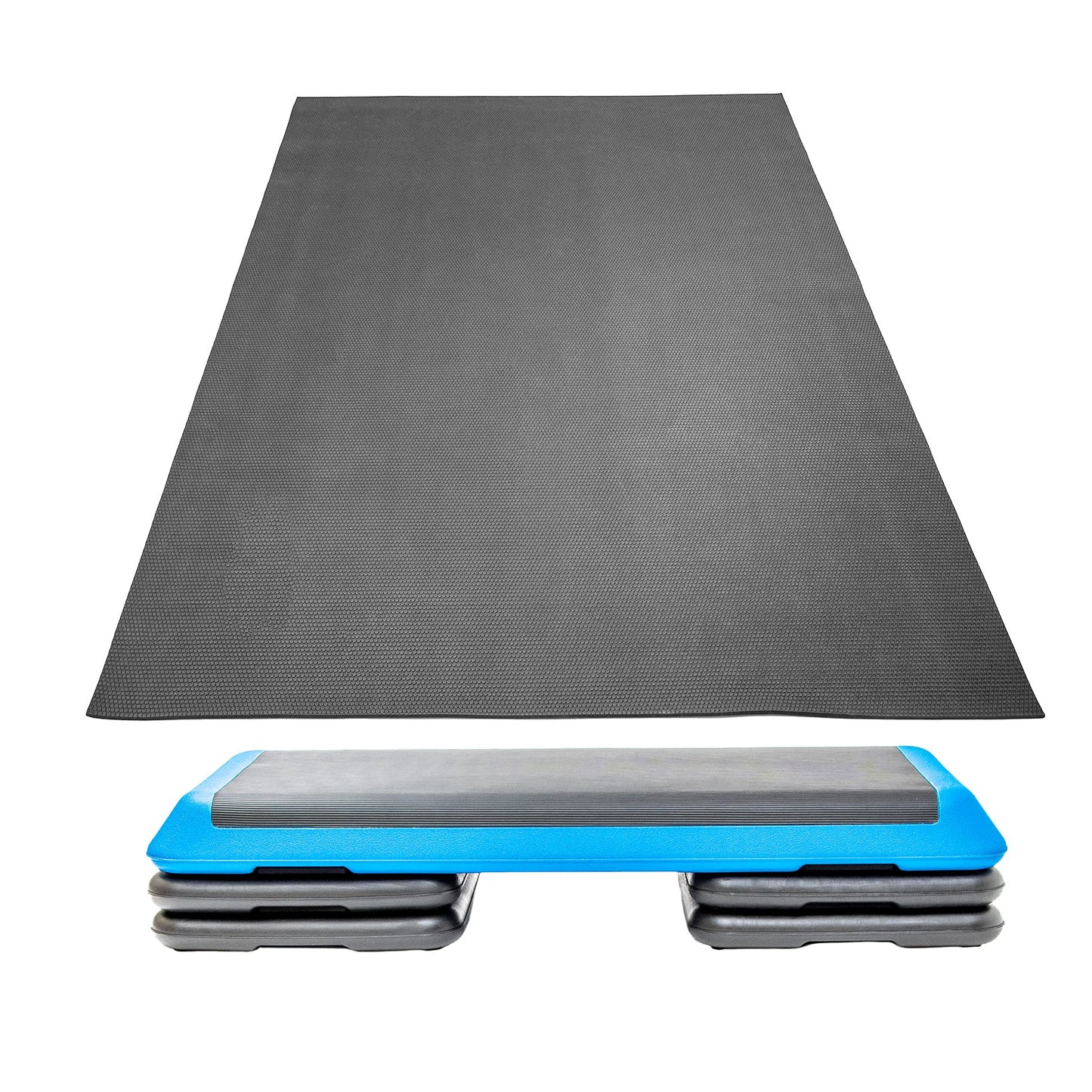 Trademark Innovations Gym Equipment Home Floor Large Workout Exercise Mat with Carry Strap and Training Gloves Set