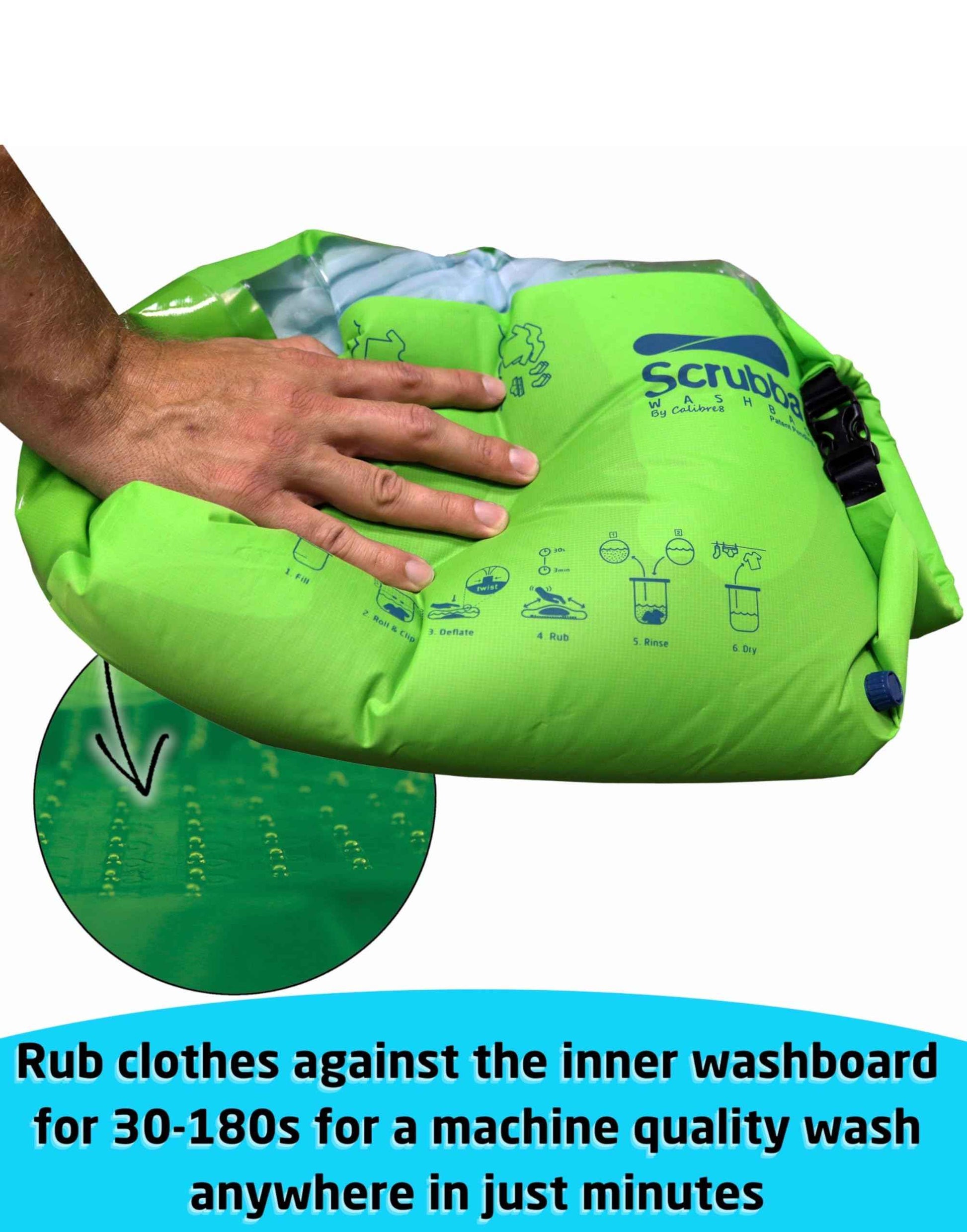 Scrubba Wash Bag Portable Washing Machine - Lightweight Manual Washing Machine for Travel, Camping, Laundry, Baby Clothes - Travel Essentials, Gift - use with Laundry Detergent/Sheets - 5.3 oz.