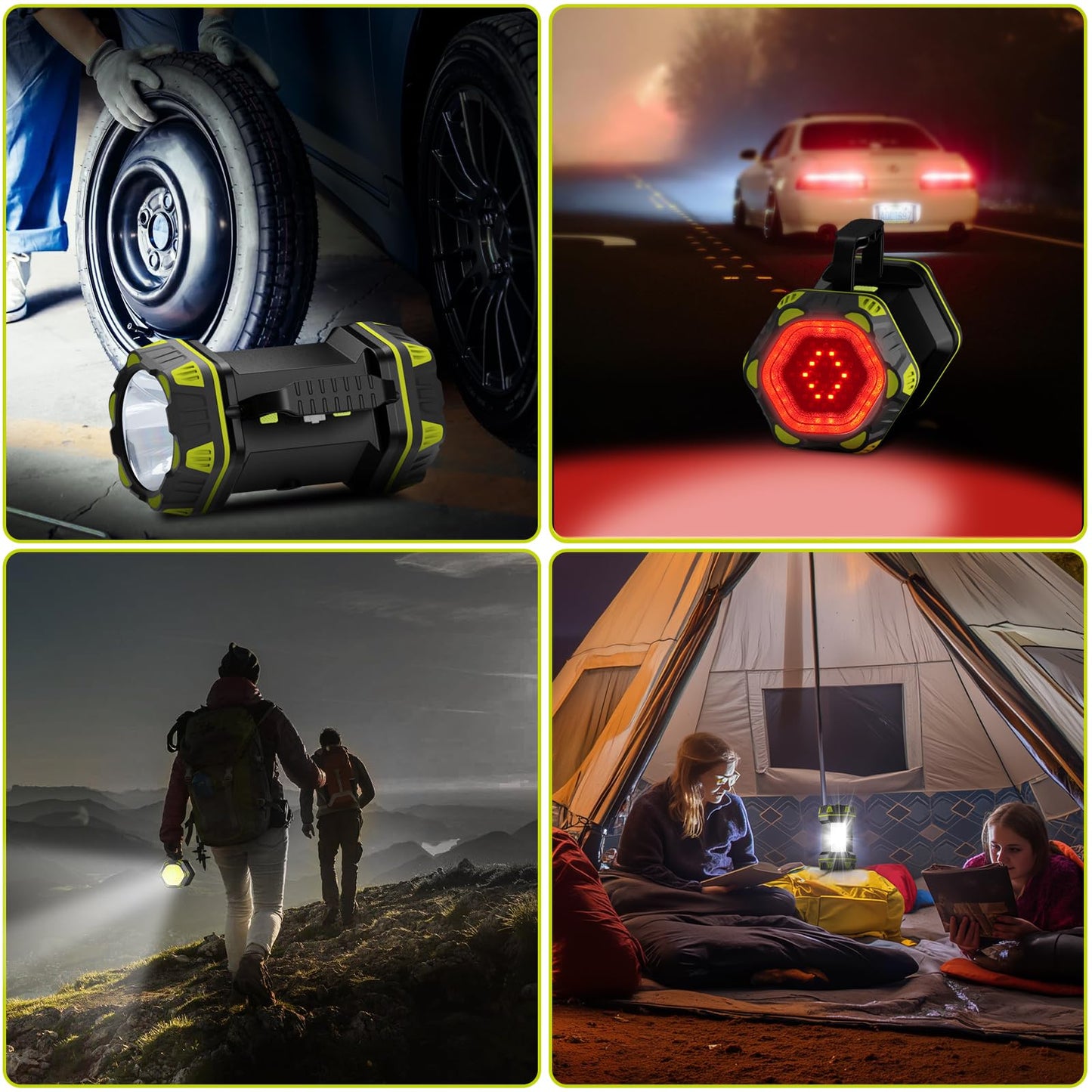 AlpsWolf 2 Pack Camping Lantern Rechargeable, LED Camping Flashlight, 4800 Capacity, 8 Modes Portable Camping Light for Emergency, Hurricane,Hiking, Power Outages, Camping Essentials