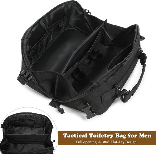 Katadem Tactical Pouch for Men - Wide Open Design Travel Toiletry Organizer | EDC Military Gear Storage