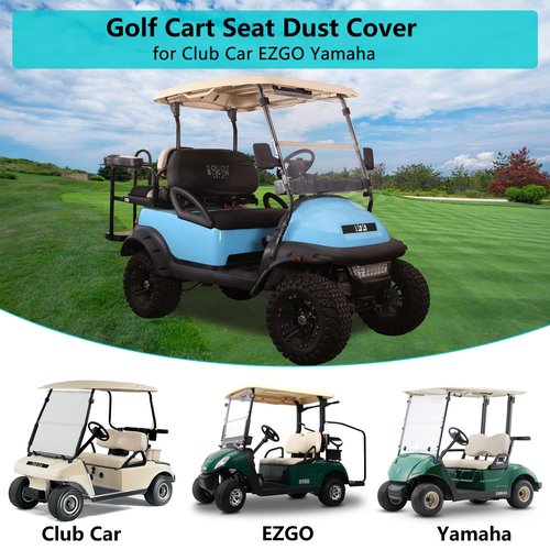 10L0L Golf Cart Seat Dust Cover - Waterproof, Dustproof, Sun-Proof Seat Protector for Yamaha EZGO, Club Car,All-Season Weather Resistant Front & Rear Seats Protection