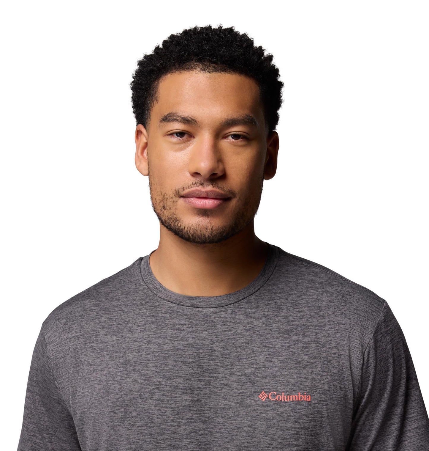 Columbia Mens Kwick Hike Back Graphic Short Sleeve Tee, Black Heather/Linescape, X-Large