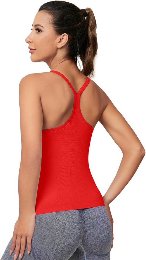 MathCat Workout Tank Top - Women's Sleeveless Gym Shirt with Built-In Bra | Seamless Racerback Design