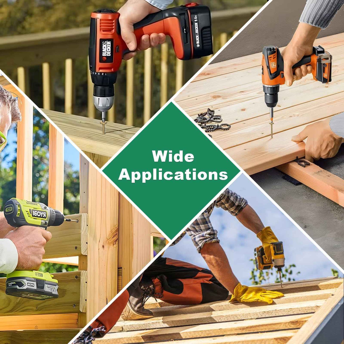 FMhotu 4-1/2 Inch Heavy-Duty Outdoor Deck Screws, 50Pcs Star Drive Decking Wood Screws, Rust Resistant Timber Screws for Timber/Log/Landscaping Wood (#14 x 4-1/2" Tan)