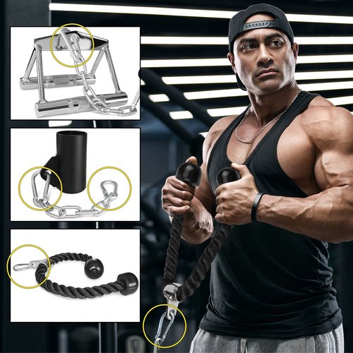 A2ZCARE LAT Pull Down Cable Machine Attachment - Cable Machine Accessories for Home Gym with Multi Option