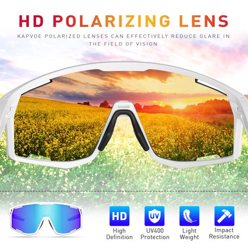 KAPVOE Baseball Glasses Polarized Cycling Glasses for Men Women Sports Sunglasses UV400 Protection for Running MTB Golf K180
