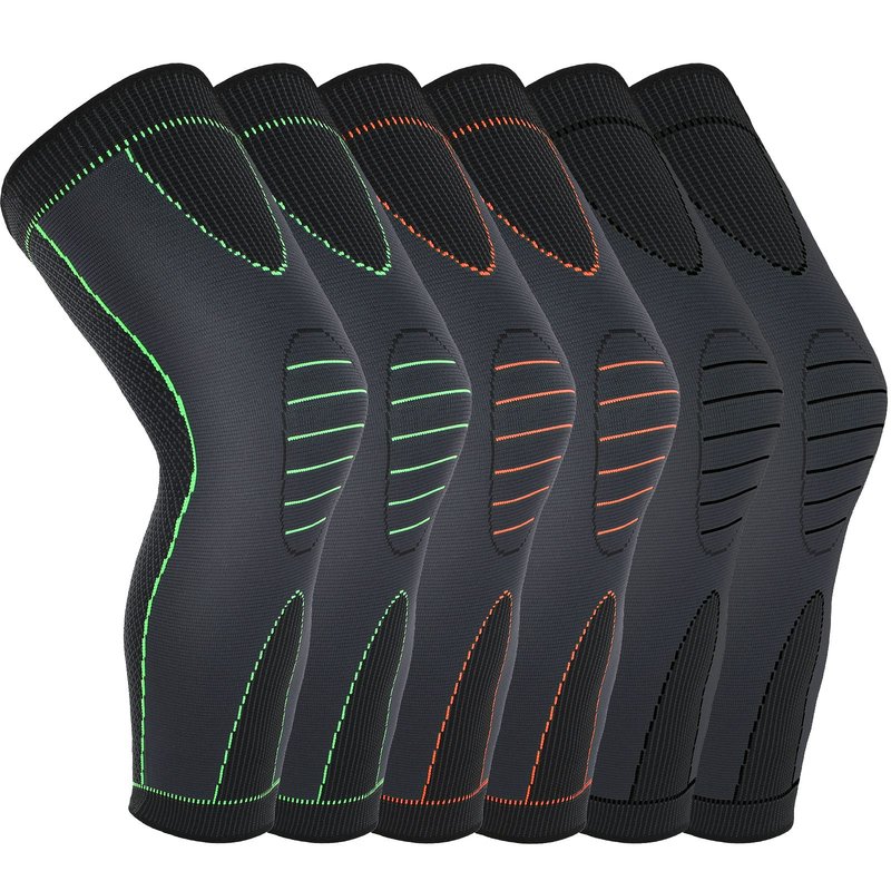 6 Pcs Long Compression Full Leg Sleeves Full Compression Knee Sleeves Braces Support for Men Women Arthritis Joint Pain Relief Reduce Varicose Veins and Swelling Cycling Sport