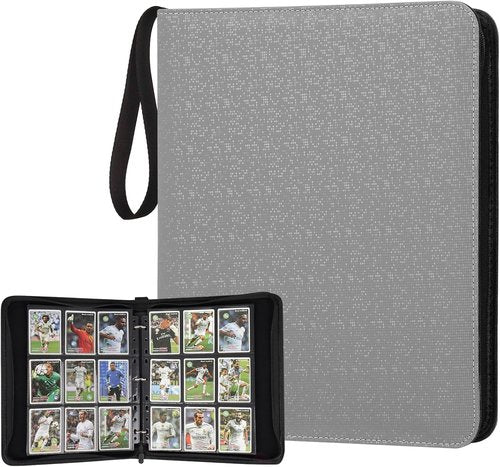 GERMUN 9 Pocket Card Binder - Premium Zip Trading Card Album for MTG, TCG & Sports Cards | Grey2