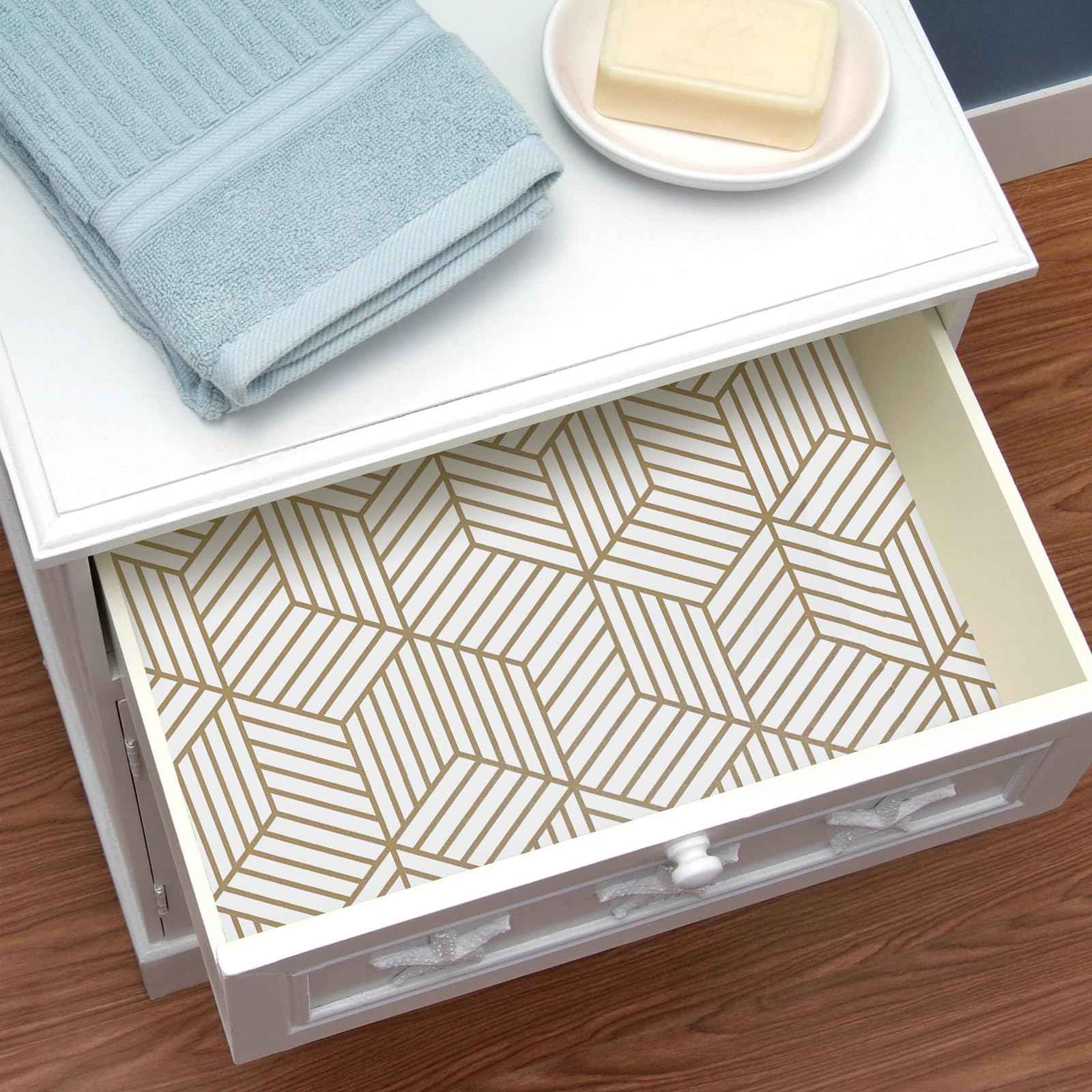 WENMER 17.7" x 118.1" Geometric Hexagon Peel and Stick Wallpaper - Removable, Self-Adhesive Vinyl Film for Home Use