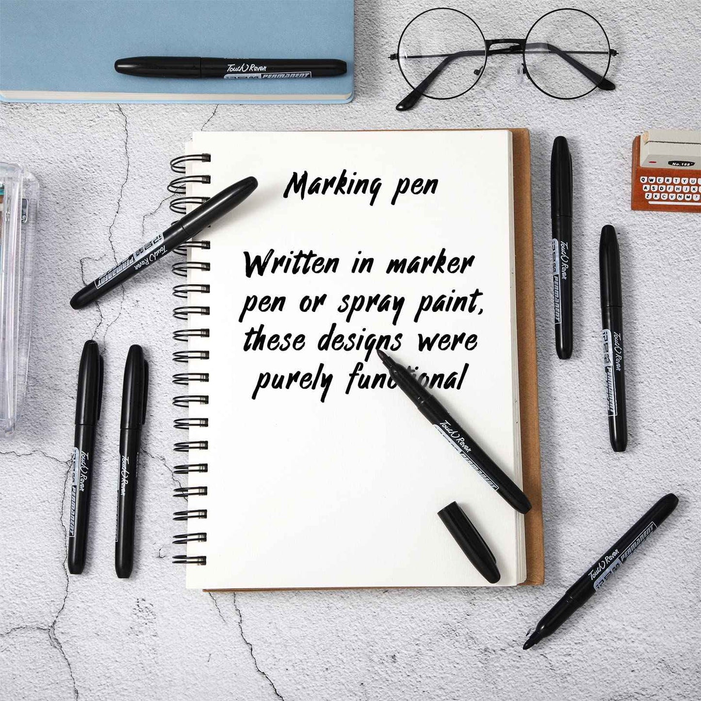 Thenshop 500 Pack Permanent Markers Bulk Black Permanent Marker Set Fine Point Pens Waterproof Work on Wood, Metal, Plastic, Stone, Glass