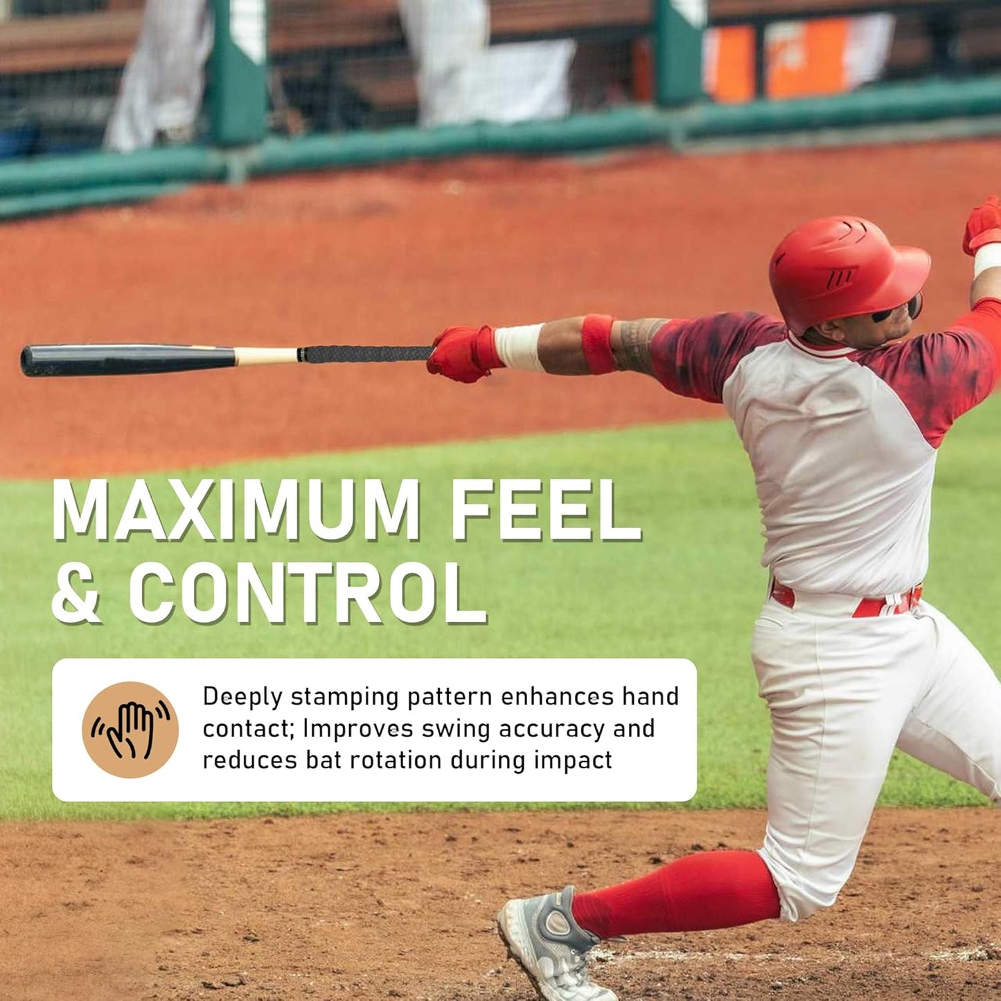OGEENIER Bat Grip Tape - 1.1mm & 1.8mm Thickness, 3 Pack in Vibrant Colors for Baseball/Softball