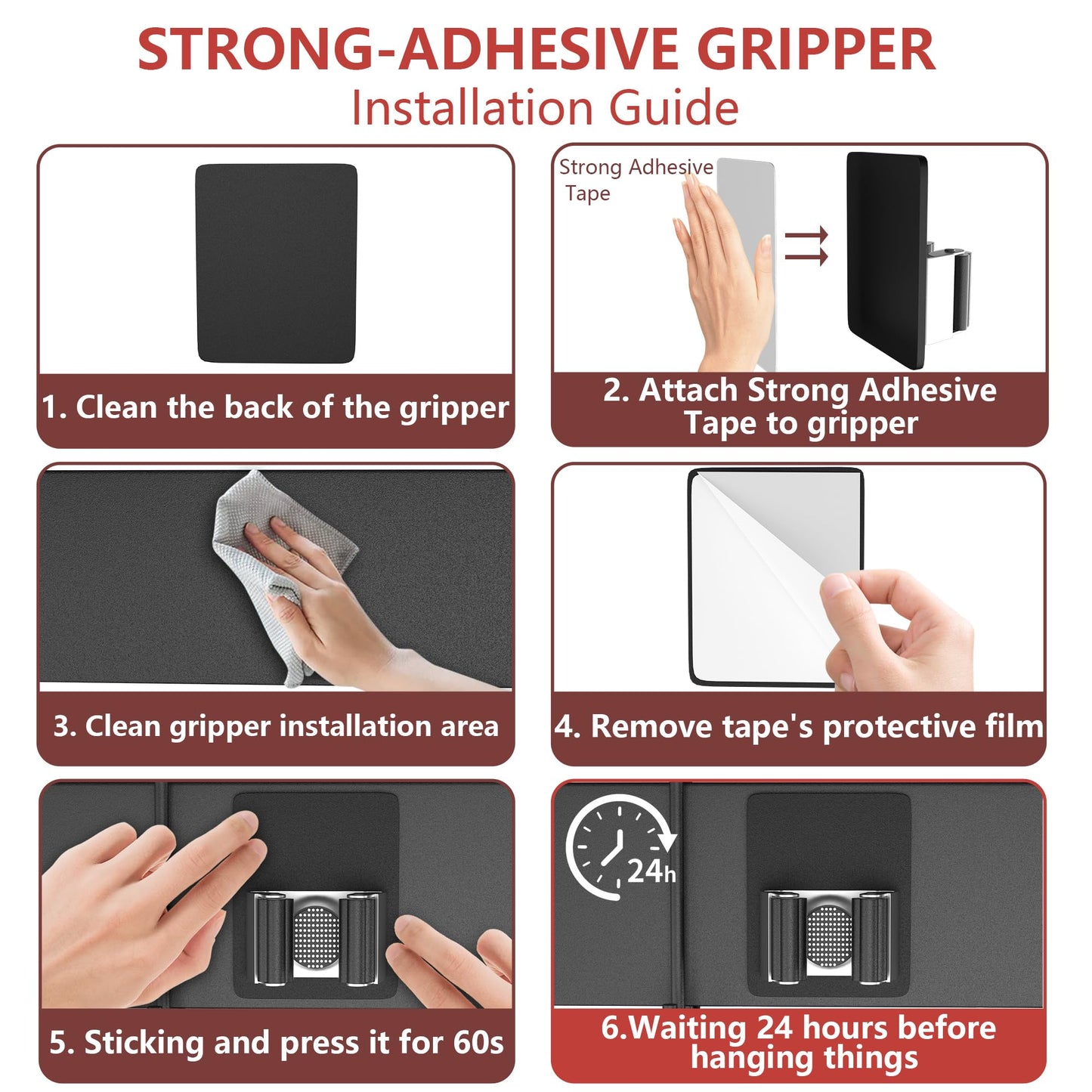 GIOTORENT Metal Cleaning Cart with Wheels - Rolling Broom Holder & Supplies Organizer, 10 Adjustable Clips, 5 Double-Hooks, 3-Tier Shelves, Brakes for Home, Commercial, Black