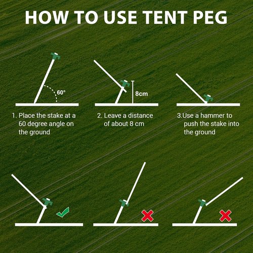 Eurmax USA 10-Pack Galvanized Tent Stakes - Rust-Proof Steel Canopy Anchors for High Winds & Heavy Duty Use