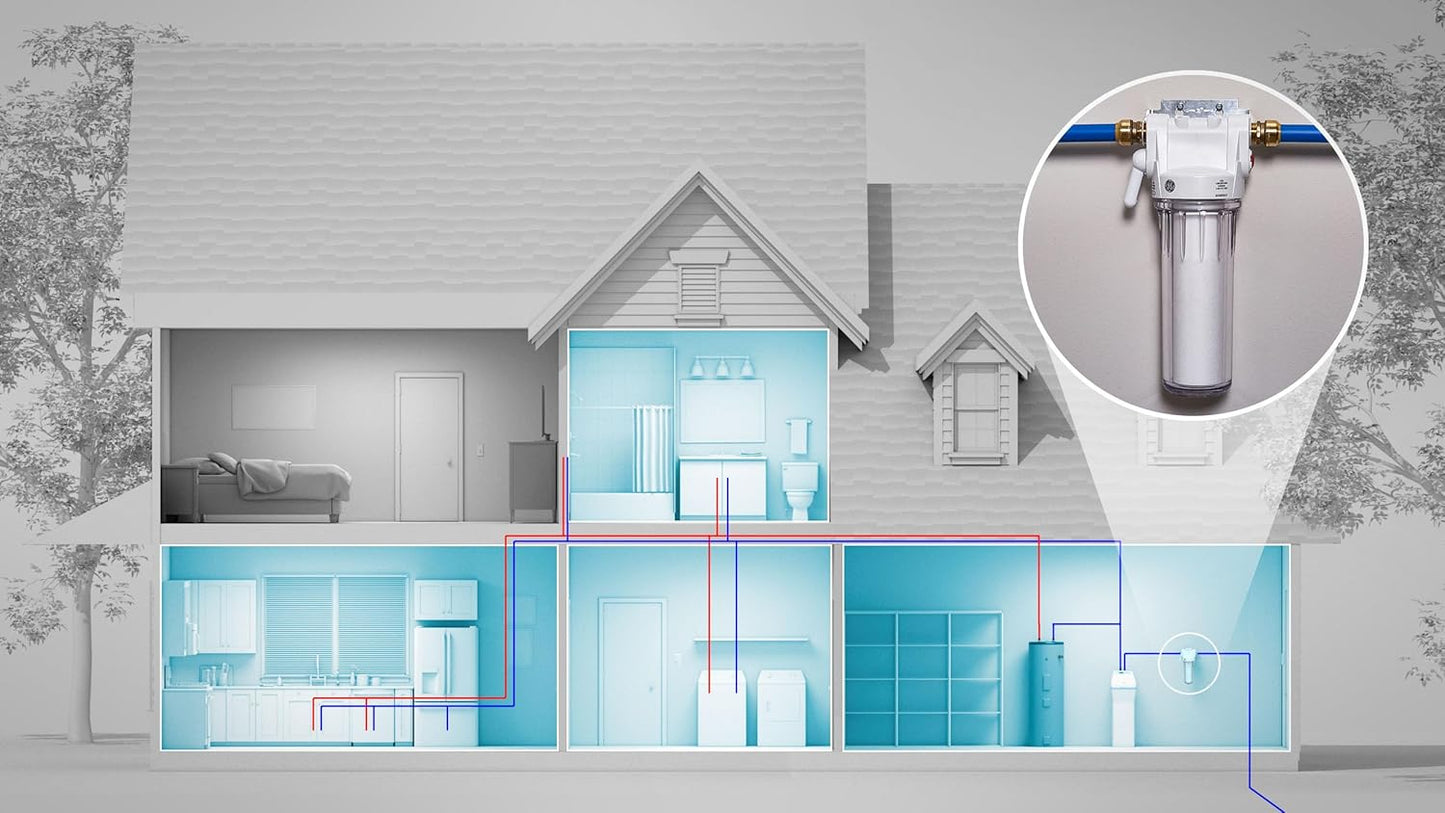 Whole House Water Filtration System - Reduces Sediment & Rust, Installation Kit Included, GXWH20T