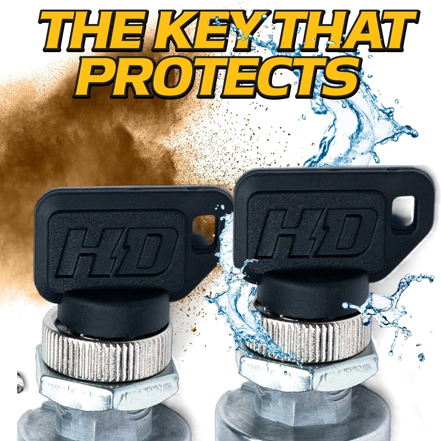 HD Switch E-Z-GO Starter Ignition Key Switch w/Umbrella Key for EZ-GO Electric Golf Cart OEM # 17421G1 17421-G1 17134G1 17134-G1 w/ 2 Prongs - 2 OEM Upgrade Keys & 2 Standard Keys, Free Terminals