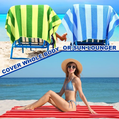 EBOOT Oversized Beach Towel Set - Extra Large Quick-Dry Microfiber Pool Towels | 36 x 72 Inch, Mixed Colors