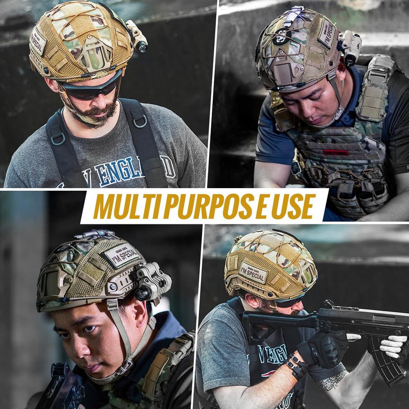 OneTigris Helmet Cover No Helmet, Tactical Airsoft Cloth Cover for Ops-Core Fast PJ Helmet in Size M/L, Ballistic FAST Helmet in Size M/L, Non-Ballistic FAST Bump Helmet in Size L/XL, Multicam, Medium
