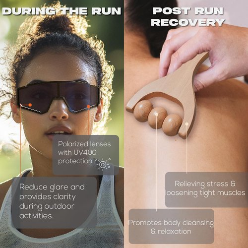 Ultimate Running Gift Box – Cool Runner Presents and Marathon Essentials for Women – Christmas Running Gift - Contains Sunglasses Hat Running Belt Foldable Water Bottle