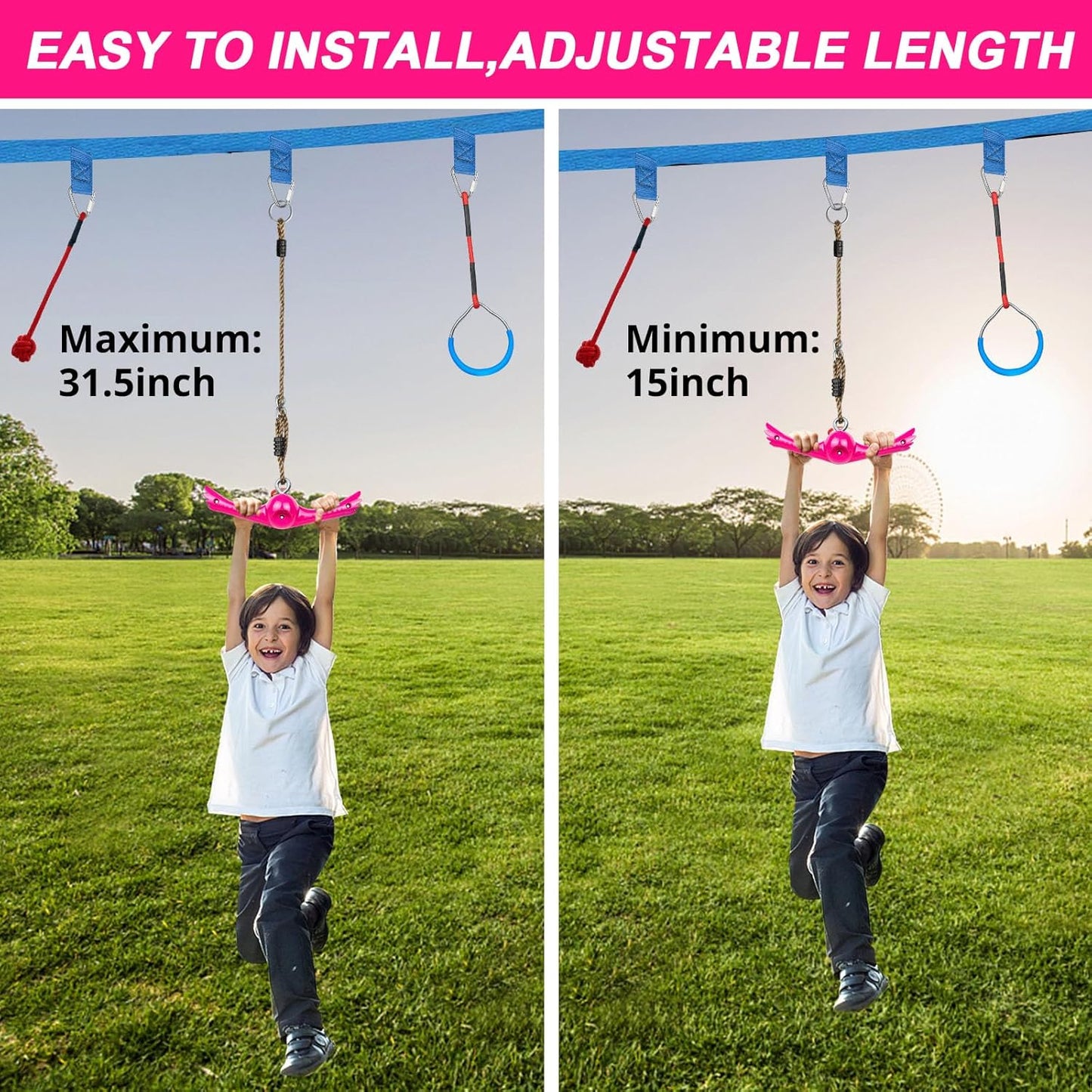 YAMIPROBI Ninja Twister Swing Spins Set - 360° Handle Twist & Spin Flips Toy for Kids | Pink Ninja Warrior Accessories