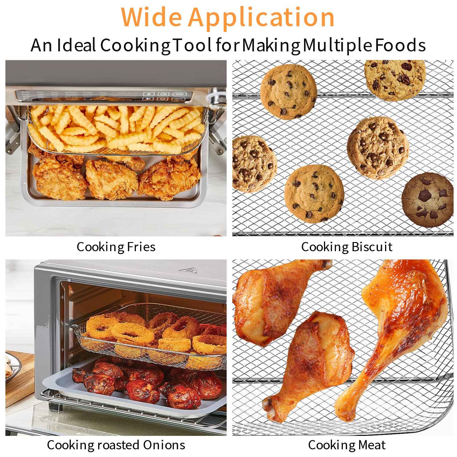 GWYXC Air Fryer Replacement Parts for Emeril Lagasse Everyday 360 26 QT Extra Large Air Fryer, 12.5''×10.2'' Steel Air Fryer Accessories wire Rack