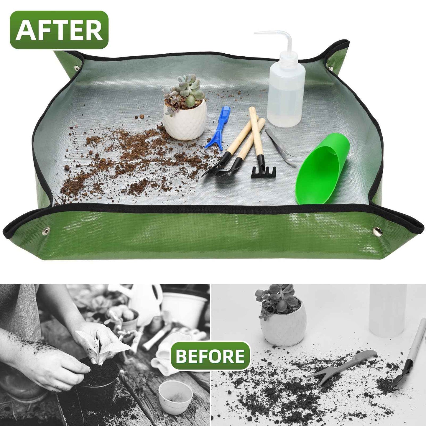 Permade Succulent Tools Kit with Organizer Bag- 13Pcs Indoor Gardening Tools |Mini Succulent Hand Tools with Tote, Succulent Transplanting Supplies, Present for Gardeners Plant Care (Rose)