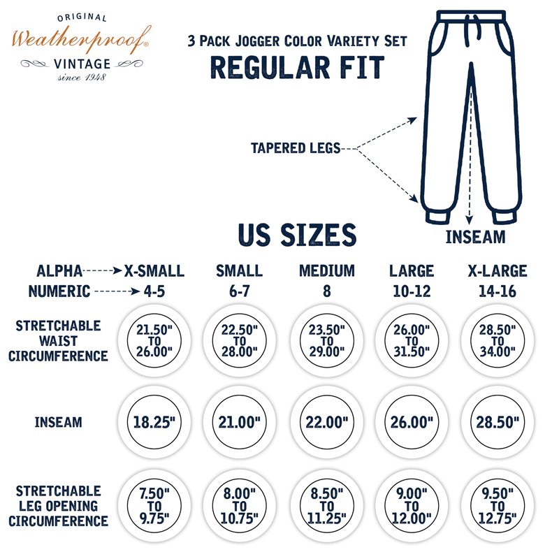 Weatherproof Vintage Boys' 3 Pack Variety Midweight Super Soft Fleece Lined Stretchable Jogger Pants, Tan Grey Black Set, X-Large